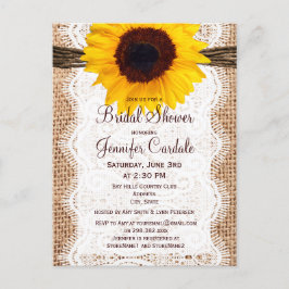 Rustic Sunflower Bridal Shower Invitation Briefkaa Uitnodiging Briefkaart