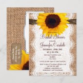 Rustic Sunflower Bridal Shower Invitation Briefkaa Uitnodiging Briefkaart (Voorkant / Achterkant)