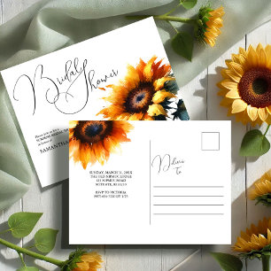 Rustic Sunflower Bridal Shower Invitations Briefkaart