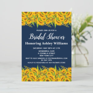 Rustic Sunflower Bridal Shower Invitations Floral Kaart