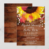Rustic Sunflower Bridal Shower Invitations Kaart (Voorkant / Achterkant)