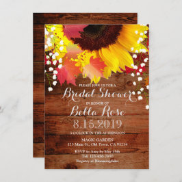 Rustic Sunflower Bridal Shower Invitations Kaart
