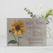 Rustic Sunflower Bridal Shower Invitations Kaart (Staand voorkant)