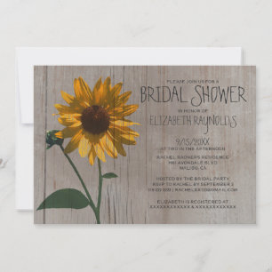 Rustic Sunflower Bridal Shower Invitations Kaart