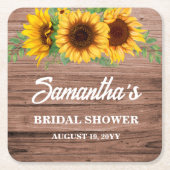 Rustic Sunflower Bridal Shower Kartonnen Onderzetters (Voorkant)