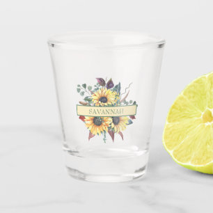 Rustic Sunflower Bridal Tribe Shot Glas