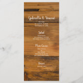 Rustic Sunflower Bridal Veil Country Wedding Menu (Achterkant)