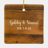 Rustic Sunflower Bridal Veil Land Verloving Keramisch Ornament (Achterkant)