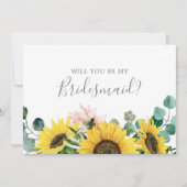 Rustic Sunflower Bridesmaid proposal Kaart (Voorkant)