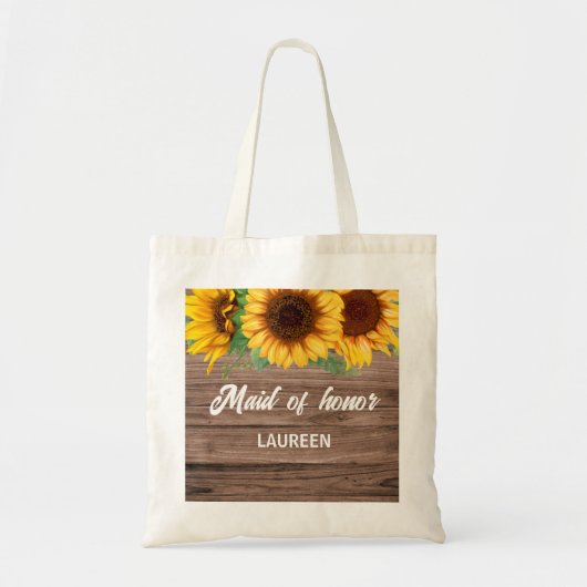 Rustic Sunflower Bridesmaids gift Tote Bag (Voorkant)