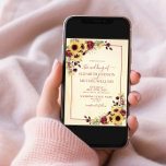 Rustic Sunflower Burgundy Floral Photo Wedding Kaart<br><div class="desc">Creëer de perfecte huwelijksuitnodiging met deze warme, trendy zonnebloem en een felle waterverf met handgeschreven scripttypografie. De rug van de uitnodiging kenmerkt uw favoriete foto van het verloving. De ontwerper van het contact voor de passende producten. Hartelijk dank voor uw steun aan ons kleinbedrijf, dat waarderen we echt! We zijn...</div>