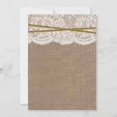 Rustic Sunflower Burlap, Lace & Twine Bachelorette Kaart (Achterkant)