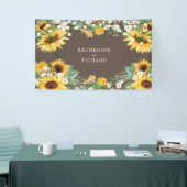 Rustic Sunflower Burst String Lights Wedding Spandoek (Beurs)
