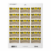 Rustic Sunflower Butterflies Verzendadres Etiket (Full Sheet)
