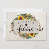 Rustic Sunflower Calligraphy Moving Announcement Aankondiging (Voorkant)