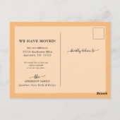 Rustic Sunflower Calligraphy Moving Announcement Briefkaart (Achterkant)