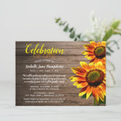 Rustic Sunflower Celebration of Life | Begrafenis Kaart (Staand voorkant)
