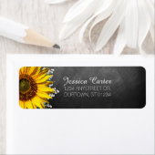 Rustic Sunflower Chalkboard Adres label (Insitu)