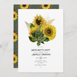 Rustic Sunflower Country Barn Bachelorette Party Kaart
