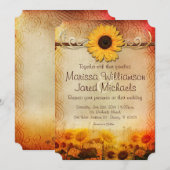  Rustic Sunflower Country Wedding Invite Kaart (Voorkant / Achterkant)