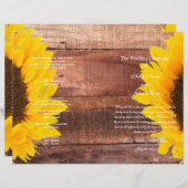 Rustic Sunflower Country Wedding Programme (Voorkant / Achterkant)