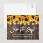 Rustic Sunflower Country Wedding Save the Date Aankondigingskaart (Voorkant / Achterkant)