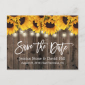 Rustic Sunflower Country Wedding Save the Date Aankondigingskaart (Voorkant)