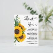 Rustic Sunflower Custom Photo Weddenschap Hartelij Briefkaart (Staand voorkant)