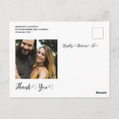 Rustic Sunflower Custom Photo Weddenschap Hartelij Briefkaart (Achterkant)