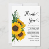 Rustic Sunflower Custom Photo Wedding Bedankkaart (Voorkant)