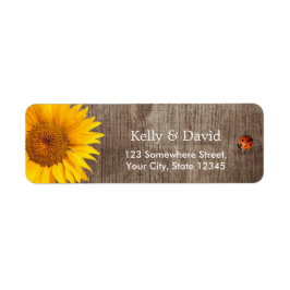 Rustic Sunflower Cute Ladybug Barn Wood Wedding Etiket