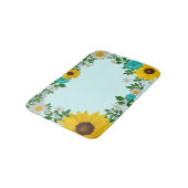 Rustic Sunflower Daisy Blauwgroen Floral Badmat (Gekanteld)
