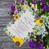 Rustic Sunflower Daisy Floral Baby shower Kaart
