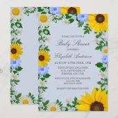 Rustic Sunflower Daisy Floral Baby shower Kaart (Voorkant / Achterkant)