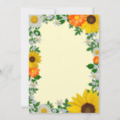 Rustic Sunflower Daisy Floral Baby shower Kaart (Achterkant)