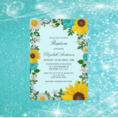 Rustic Sunflower Daisy Floral Baptism Kaart