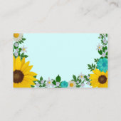 Rustic Sunflower Daisy Floral Diaper Raffle Informatiekaartje (Achterkant)