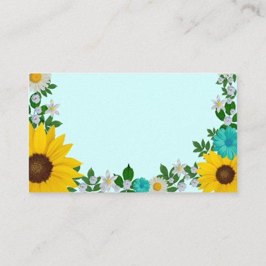 Rustic Sunflower Daisy Floral Diaper Raffle Informatiekaartje (Achterkant)