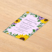 Rustic Sunflower Daisy Floral Graduation Party Acryl Uitnodigingen (Laagn)
