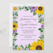Rustic Sunflower Daisy Floral Graduation Party Kaart (Voorkant)