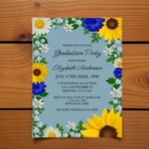 Rustic Sunflower Daisy Floral Graduation Party