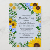 Rustic Sunflower Daisy Floral Graduation Party Kaart (Voorkant / Achterkant)