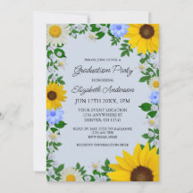 Rustic Sunflower Daisy Floral Graduation Party