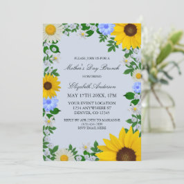 Rustic Sunflower Daisy Floral Moederdag Kaart