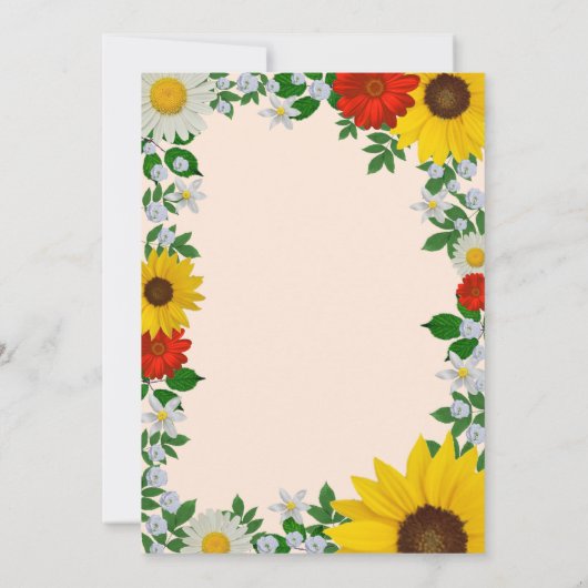 Rustic Sunflower Daisy Floral Moederdag Kaart (Achterkant)