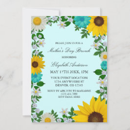 Rustic Sunflower Daisy Floral Moederdag Kaart