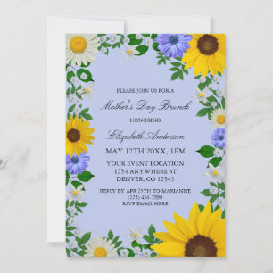 Rustic Sunflower Daisy Floral Moederdag Kaart