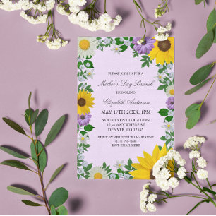 Rustic Sunflower Daisy Floral Moederdag Kaart