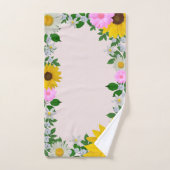 Rustic Sunflower Daisy Floral Pink Handdoek (Handdoek)