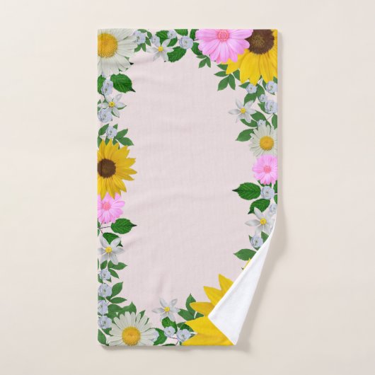 Rustic Sunflower Daisy Floral Pink Handdoek (Handdoek)